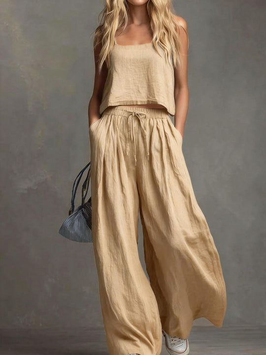 Damen Sommerliches Freizeit-Set mit weitem Oberteil und lässiger Hose R&B