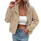 Damen Sweatjacke mit Stehkragen und strukturierter Oberfläche R&B
