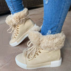 Warme Plüsch Plattform Stiefeletten R&B