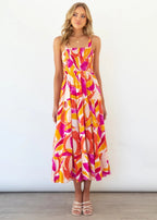 Damen Maxikleid mit floralem Design R&B