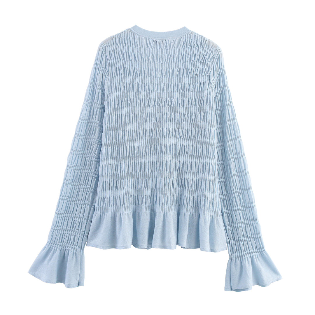 Damen Leichte und elegante Strickjacke mit Rüschensaum R&B