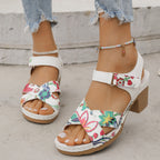 Damen Komfortable Sandalen mit floralem Design und verstellbarem Riemen R&B
