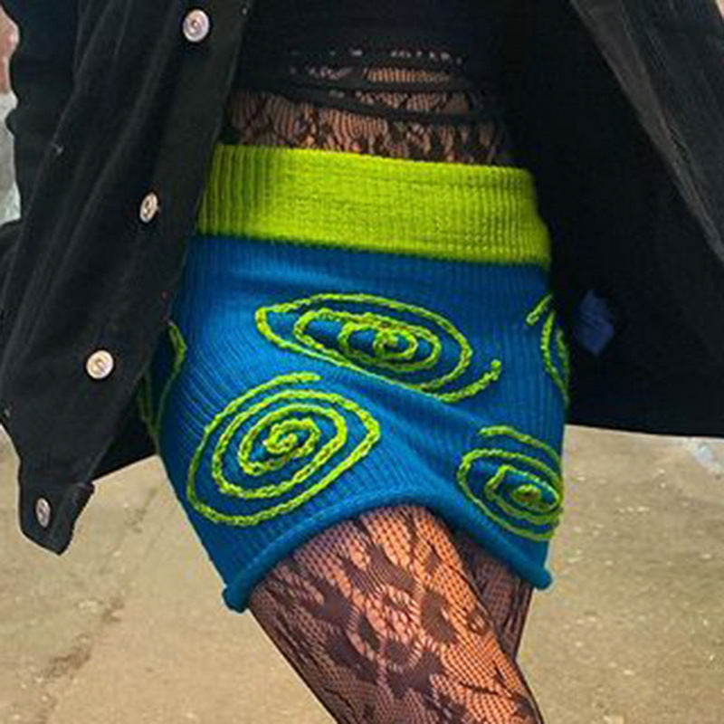 Damen Miniröcke mit einzigartigem Spiral-Design R&B