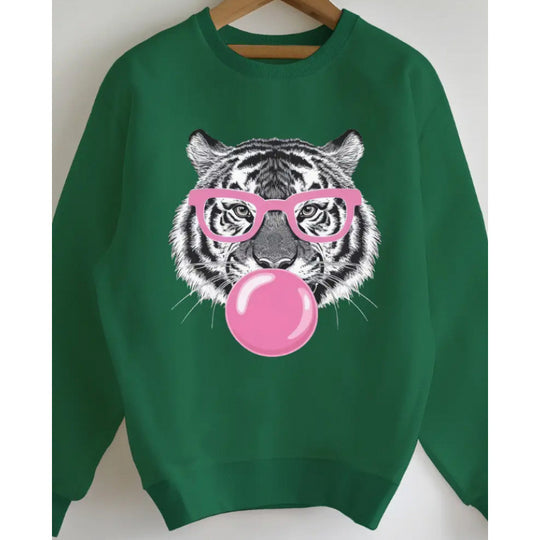 Damen Sweatshirt mit kreativem Tiger-Grafikdesign R&B