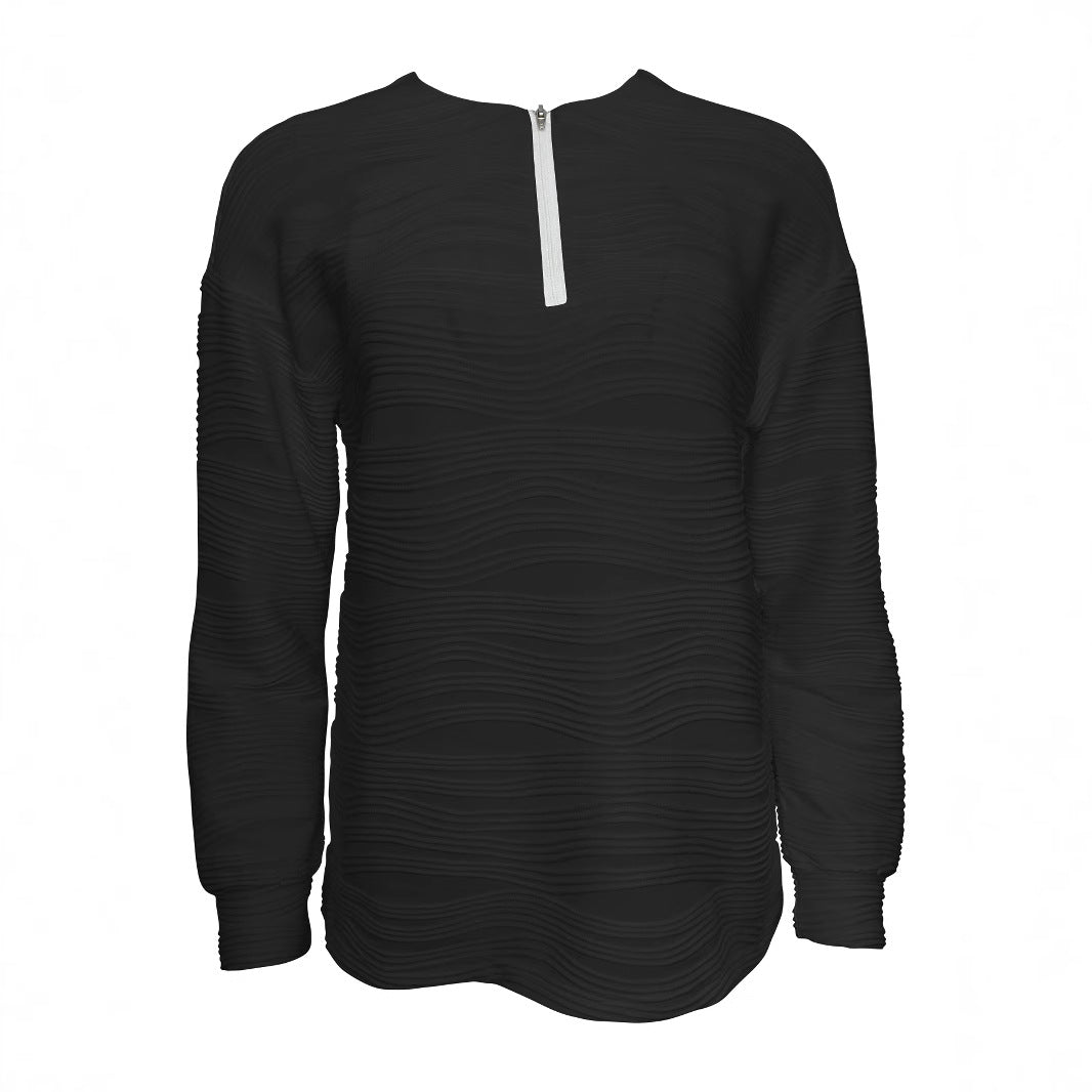 Damen Moderner Sweatshirt mit Halbreißverschluss und strukturiertem Design R&B