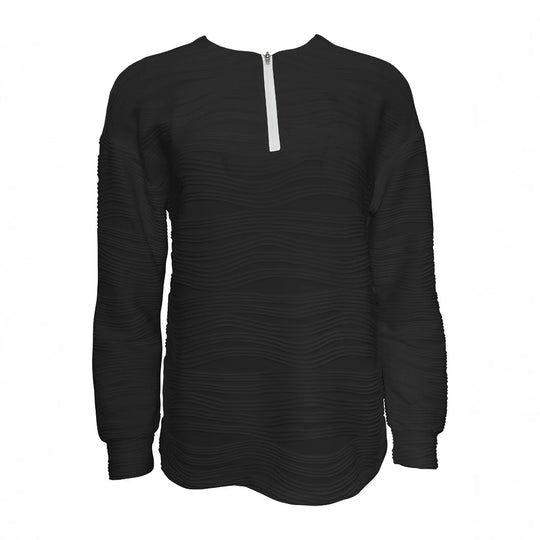Damen Moderner Sweatshirt mit Halbreißverschluss und strukturiertem Design R&B
