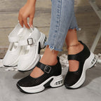 Damen Riemensandalen mit atmungsaktivem Netzoberteil und komfortablem Blockabsatz R&B
