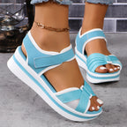 Damen trendige Sandalen mit verstellbarem Riemen und rutschfester Sohle R&B