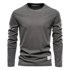 Herren Langarm T-Shirt mit hochwertigem Baumwollmix und modernem Fit