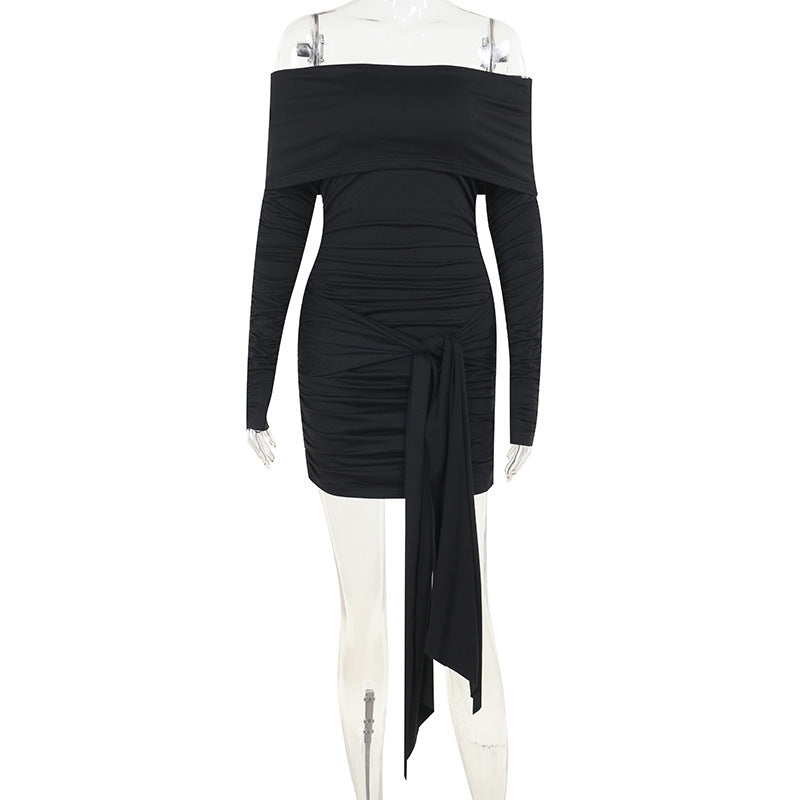 Damen Off-Shoulder Minikleid mit eleganter Raffung R&B