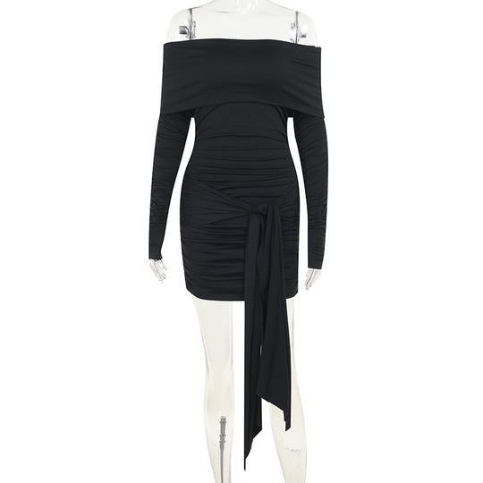 Damen Off-Shoulder Minikleid mit eleganter Raffung R&B