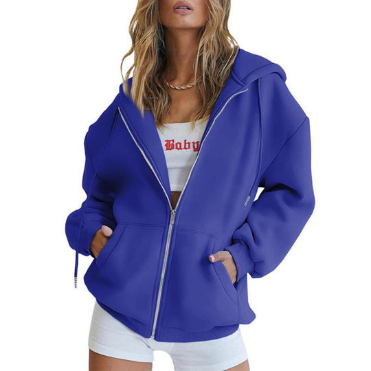 Damen Oversize Hoodiejacke mit hohen Kragen R&B