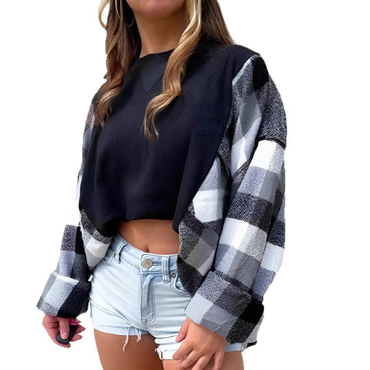 Damen nan Oversize-Shacket im Hemdjackenstil mit kastiger Silhouette und krempelbaren Ärmeln R&B