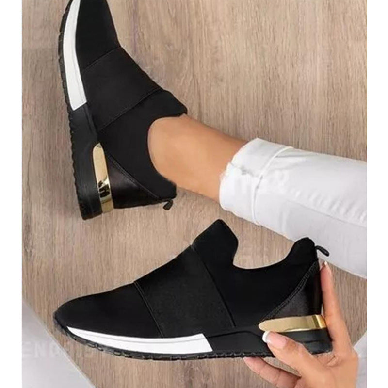 Damen Sportliche Slip-On Sneakers mit atmungsaktiver Mesh-Oberfläche und elegantem Akzent R&B
