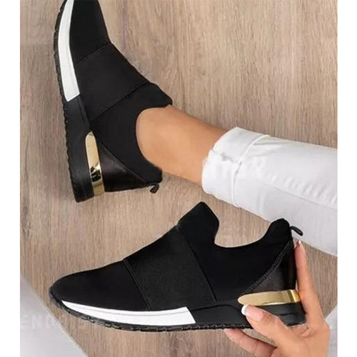 Damen Sportliche Slip-On Sneakers mit atmungsaktiver Mesh-Oberfläche und elegantem Akzent R&B
