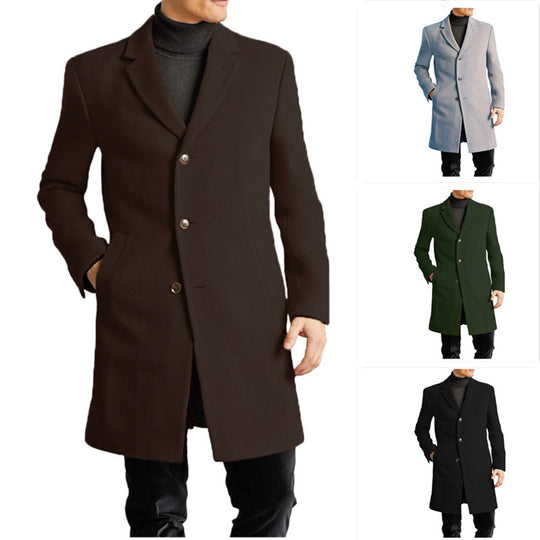 Herren elegante Wollmantel R&B
