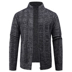 Herren Strickjacke mit strukturierter Oberfläche und hohem Kragen R&B