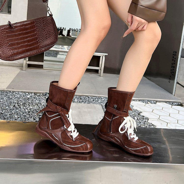 Damen trendige Winterstiefel mit innovativem Schnürsystem und eleganter Gummisohle R&B