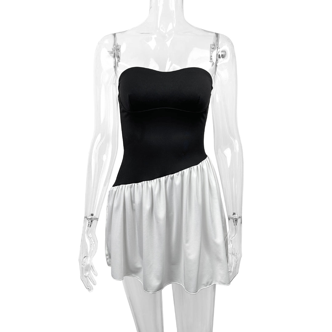 Damen Tailliertes Bandeau-Kleid mit schwingendem Rock R&B