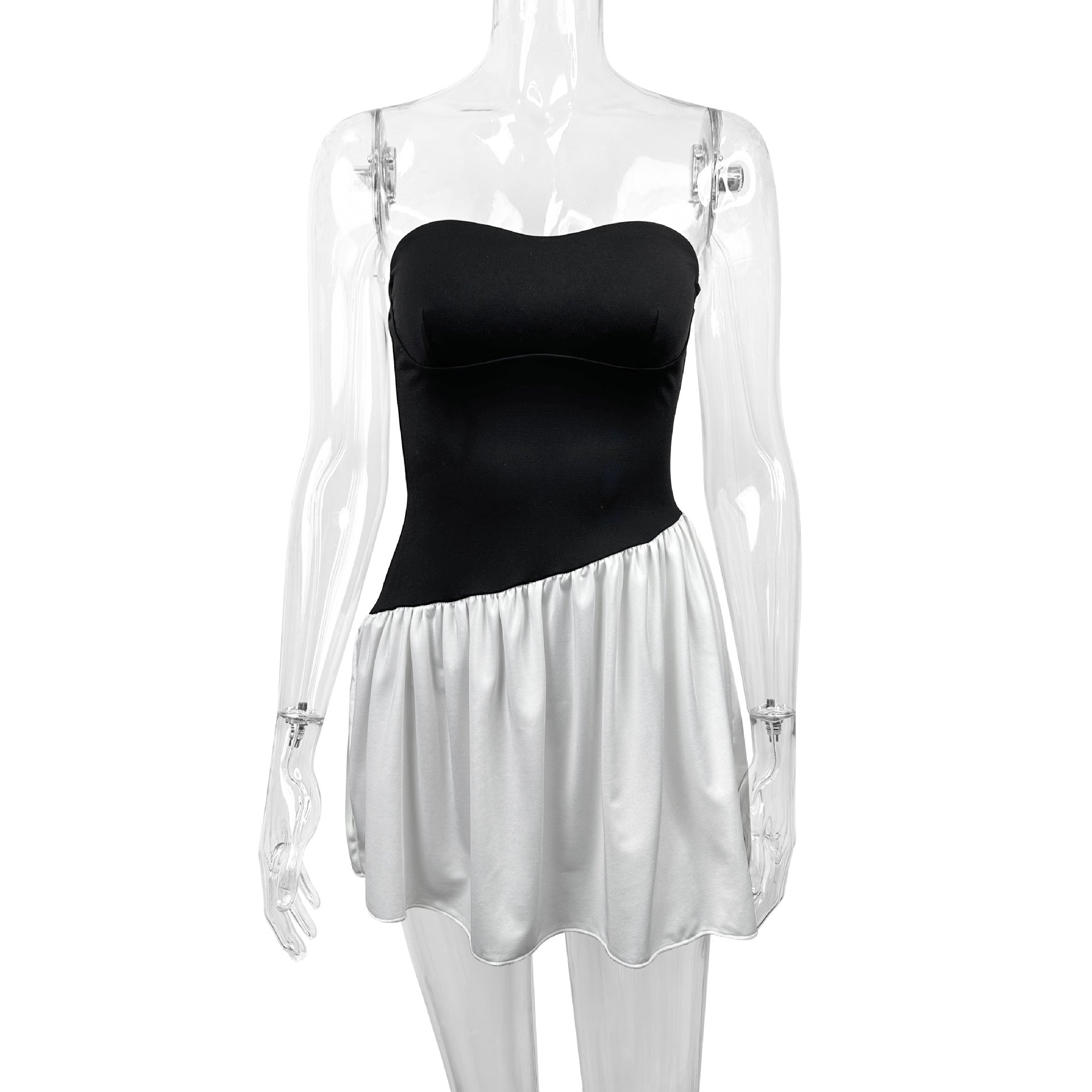 Damen Tailliertes Bandeau-Kleid mit schwingendem Rock