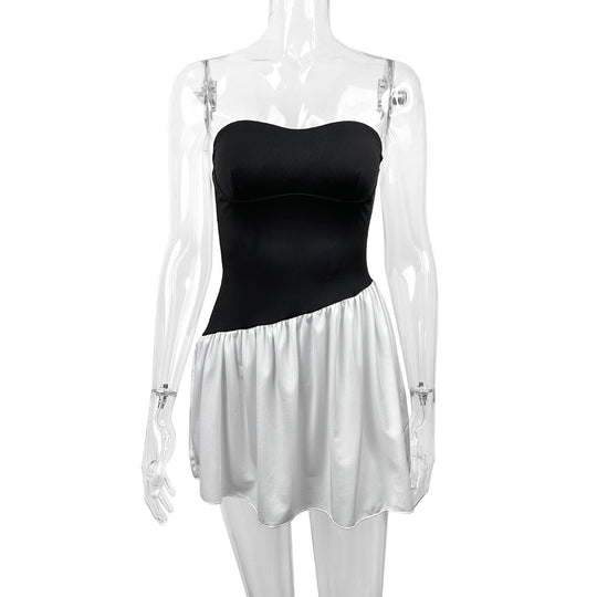 Damen Tailliertes Bandeau-Kleid mit schwingendem Rock R&B