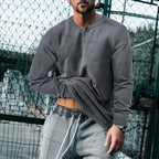 Herren Langarmshirt mit Knopfleiste und modischem Schnitt R&B