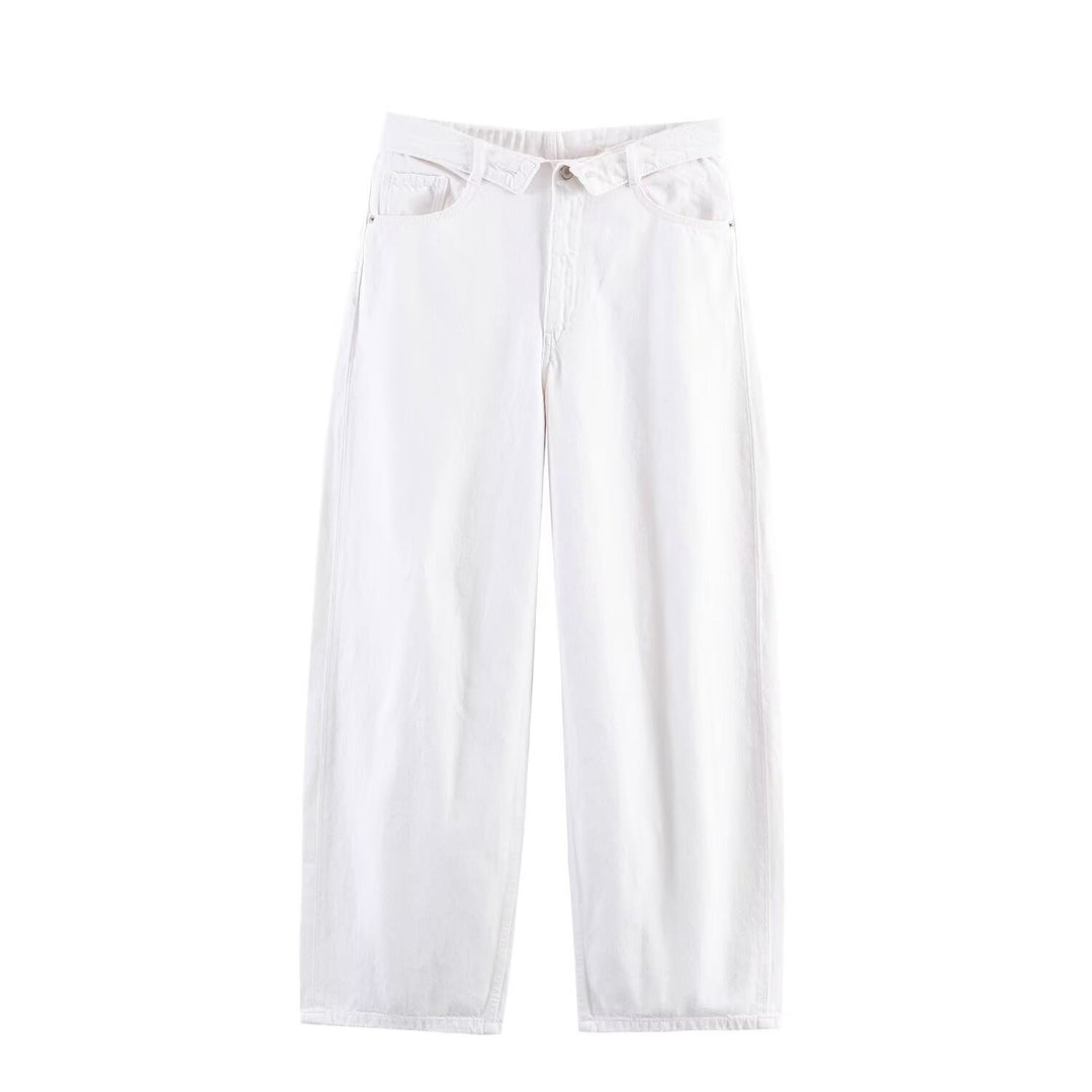 Damen hochwertige Destroyed Jeans im lässigen Baggy-Stil mit modernen Akzenten R&B