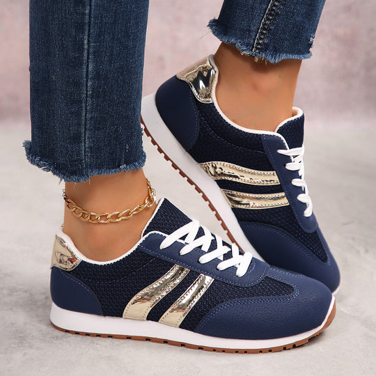 Damen Sportliche Sneakers mit metallischen Akzenten R&B