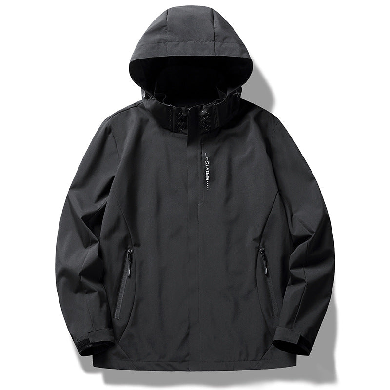 Damen wetterfeste Funktionsjacke mit verstellbarer Kapuze und atmungsaktiven Materialien R&B