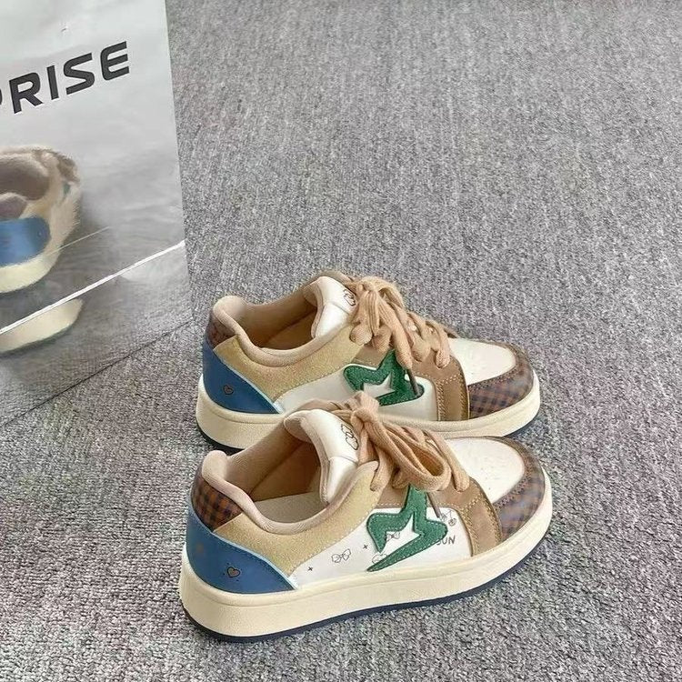 Damen Modische Sneakers mit karierten Akzenten und atmungsaktiver Struktur R&B