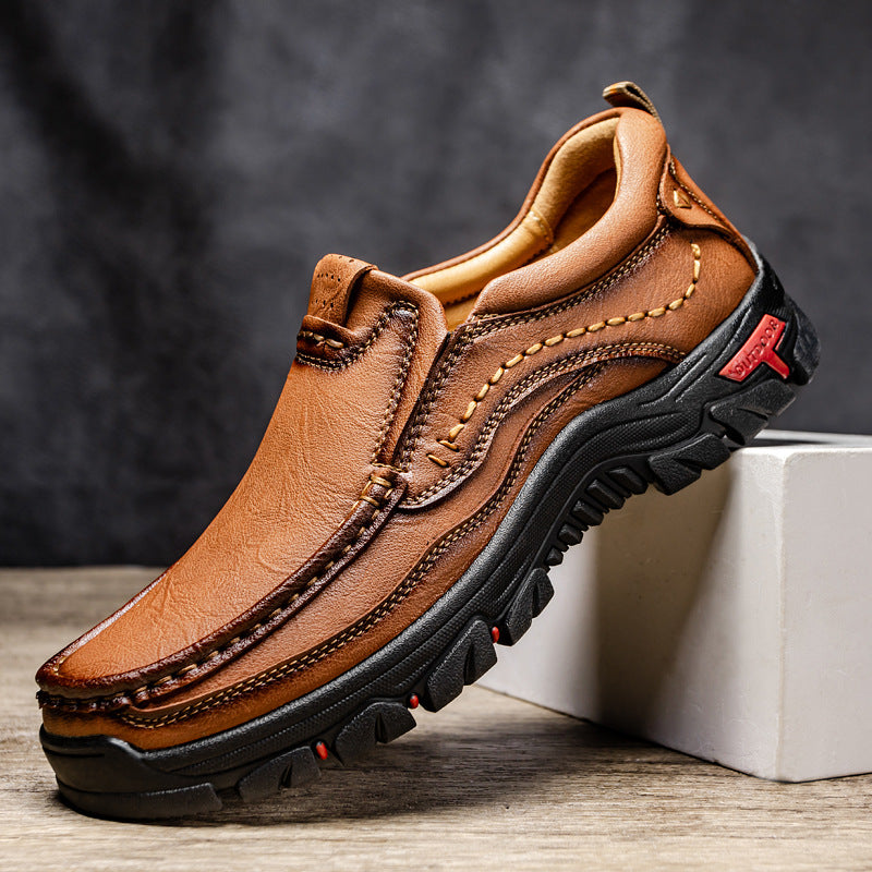 Herren Leder Mokassin mit rutschfester Sohle R&B