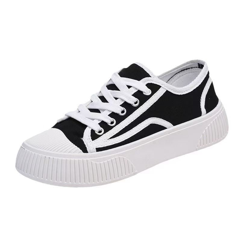 Damen lässige Stoff-Sneaker mit kontrastierendem Design R&B