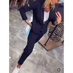 Damen Elegantes business-casual Anzug-Set mit feinen Streifen und modernem Schnitt R&B