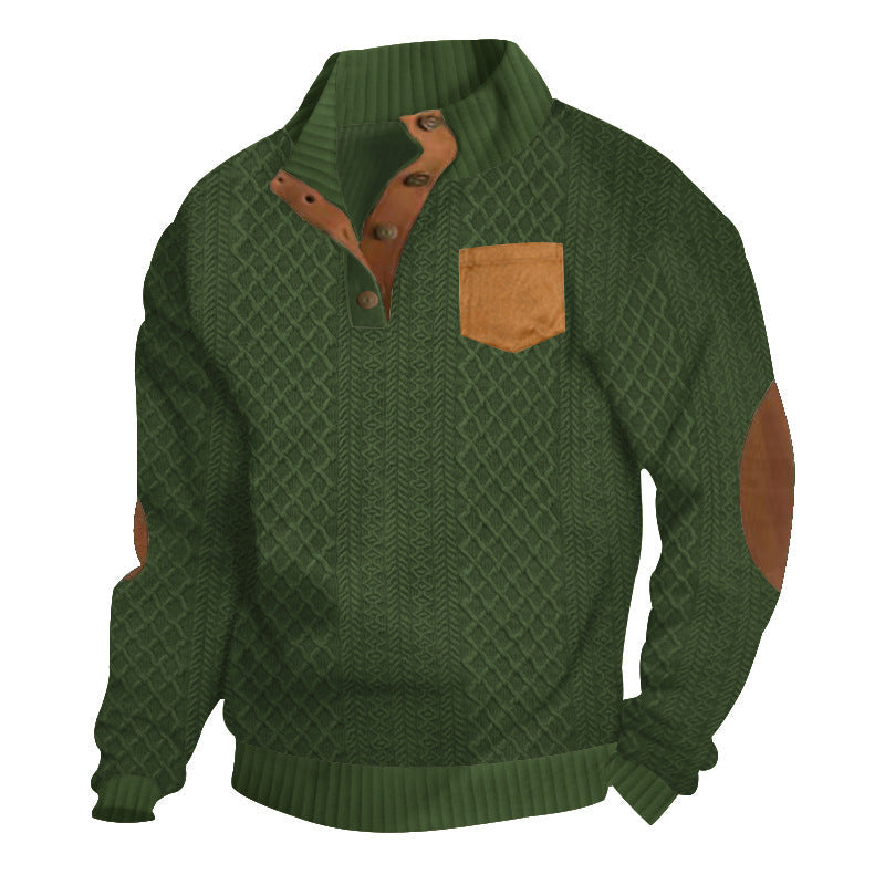 Herren Grobstrick Pullover mit modernen Details R&B