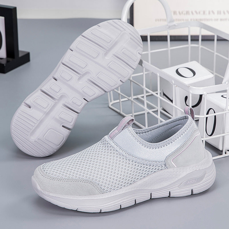 Damen Slip-On Laufschuhe mit atmungsaktiver Mesh-Oberfläche und dämpfender Sohle R&B