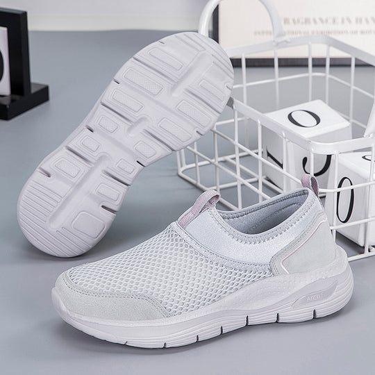 Damen Slip-On Laufschuhe mit atmungsaktiver Mesh-Oberfläche und dämpfender Sohle R&B