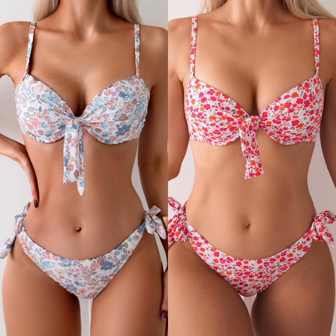 Damen Push-Up Bikini mit verspielter Schleifenbindung R&B