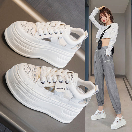 Damen Sneaker mit modischem Spitzen-Design und bequemer Sohle R&B