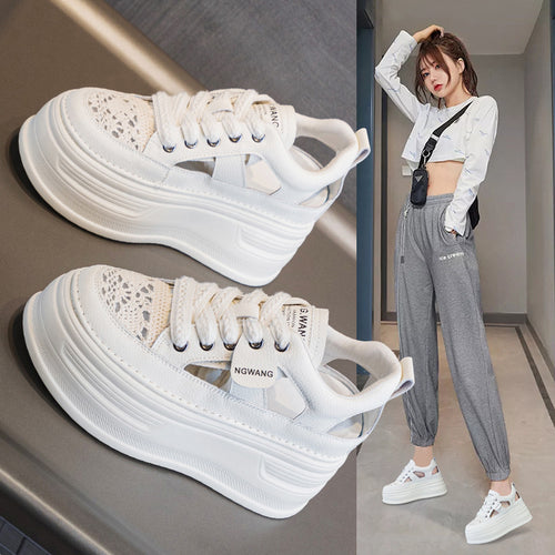 Damen Sneaker mit modischem Spitzen-Design und bequemer Sohle R&B