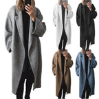 Damen Oversized Wollmantel mit doppelt-knöpfigem Design und lässigem Schnitt R&B