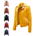 Damen Bikerjacke mit modischen Steppdetails und asymmetrischem Reißverschluss