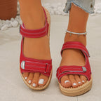 Damen Bequeme Riemchen-Sandalen mit verstellbaren Klettverschlüssen R&B