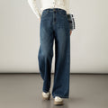 Damen hochtaillierte weite Stoffhose