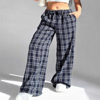 Damen Weite Karohose mit elastischem Bund und praktischen Taschen R&B