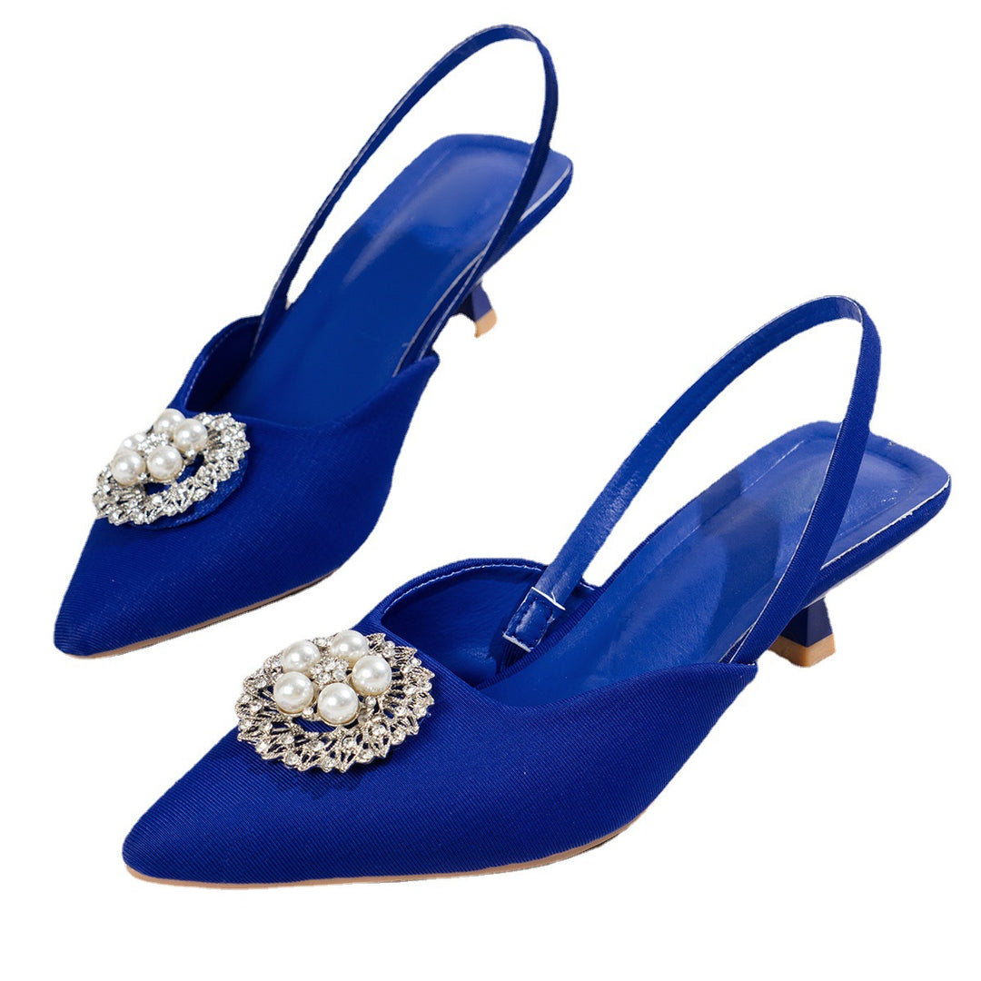 Damen Slingback-Pumps mit dekorativem Strass-Detail R&B