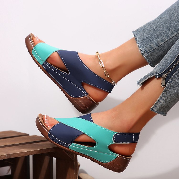 Damen Komfortable Wedge-Sandalen mit atmungsaktiven Riemen und modischem Schnitt R&B