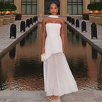 Damen Elegantes Abendkleid mit asymmetrischem Saum und verführerischem Schlitz R&B