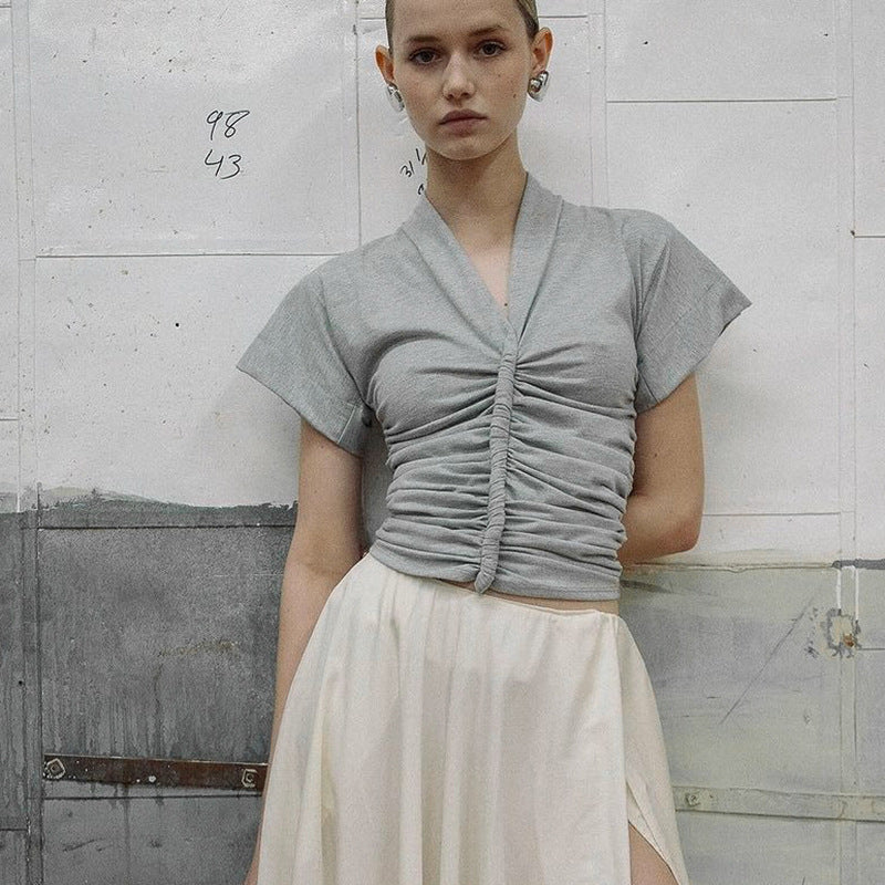 Damen figurbetontes Wickeloberteil R&B
