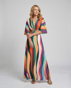 Damen Maxikleid Sommer V-Ausschnitt Kimono