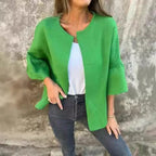 Damen Modische Strickjacke mit weitem Ärmel R&B